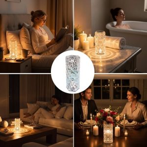 LED Rose Diamond Table Lamp with 16 RGB Colors & Remote Control