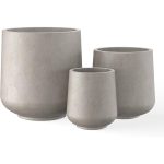 Kante 3-Piece Round Concrete Planter Set for Indoor & Outdoor Use