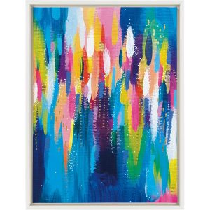 Kate and Laurel Sylvie EV Bright Brush Strokes Framed Canvas Wall Art
