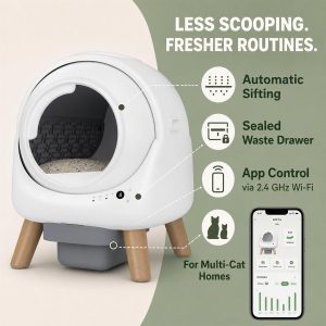 Beokeo S20 Automatic Self-Cleaning Litter Box with App Control - White